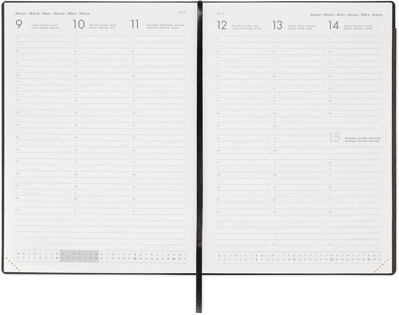 Agenda 12 Mesi Legami Settimanale Maxi 2026 Deep Graphite con Chiusura ad Elastico