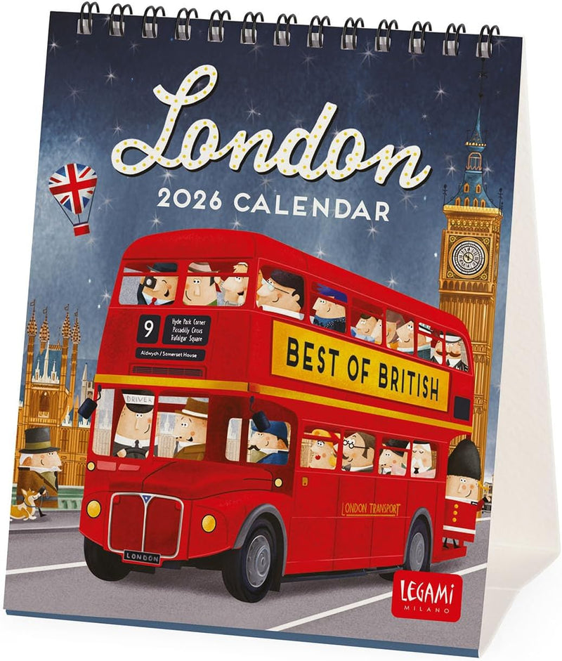 Calendario da Tavolo 12 Mesi Legami con Planner Annuale 2026 London 12 x 14,5 cm