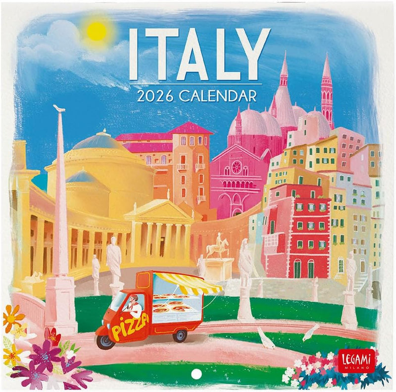 Calendario da Parete 12 Mesi Legami con Planner Annuale 2026 Italy 18 x 18 cm