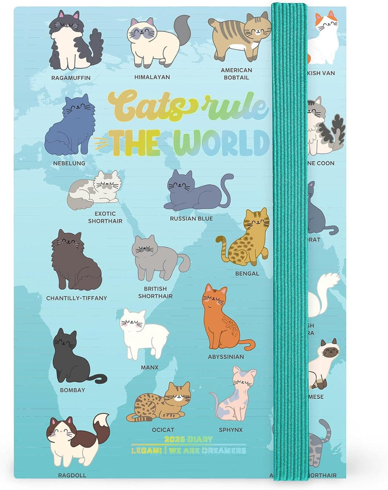 Agenda 12 Mesi Legami Giornaliera Fotografica Small 2026 Kitty con Chiusura ad Elastico