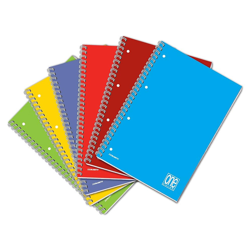 Quaderno A5 One Color con Spirale Laterale e Coperina in PPL 80 gr / a Quadretti da 5 mm