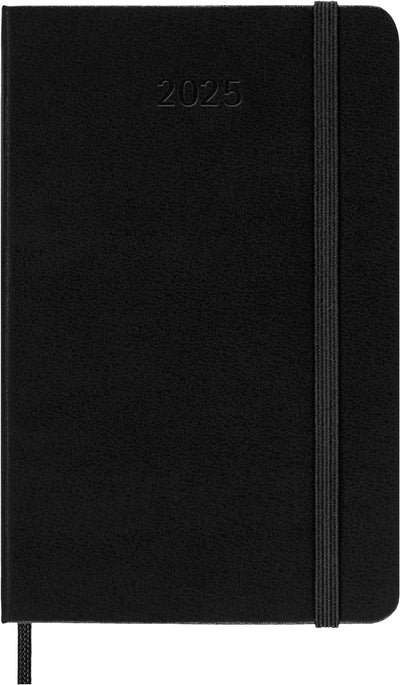 Agenda 12 Mesi Settimanale Verticale Pocket con Copertina Rigida Nero Moleskine 2025