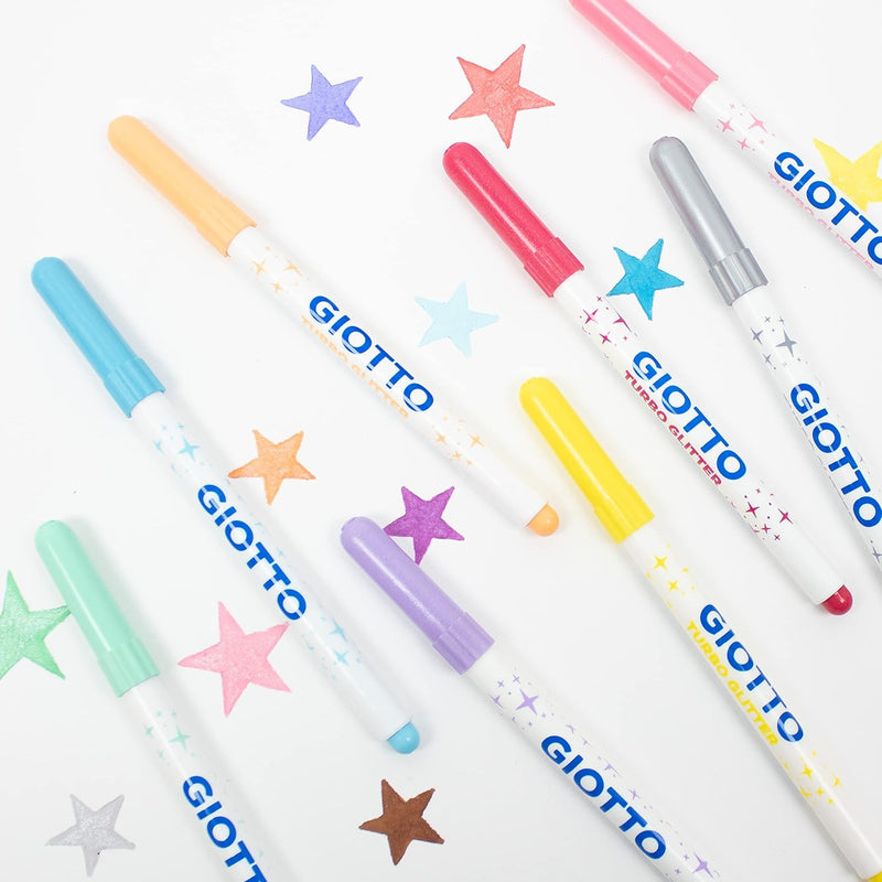 Pennarelli Giotto Turbo Glitter Pastel - 8 pezzi
