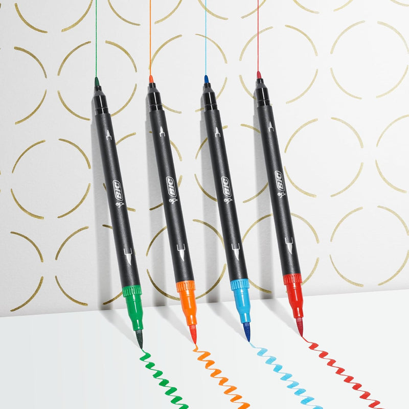 Pennarelli Bic Dual Tip Intensity con Doppia Punta - 6 pezzi