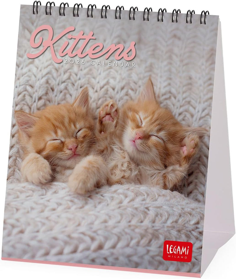 Calendario da Tavolo 12 Mesi Legami con Planner Annuale 2026 Kittens 12 x 14,5 cm