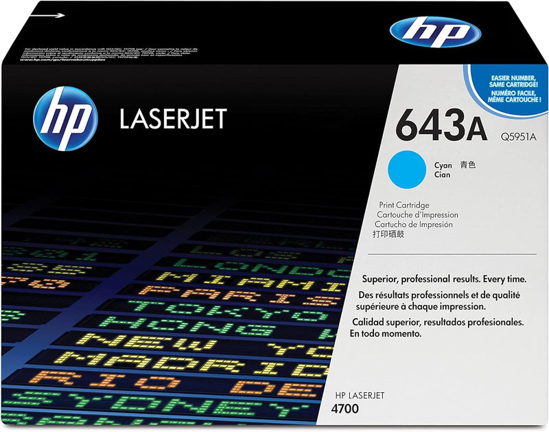 Toner Originale HP LaserJet 643A Ciano