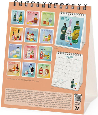 Calendario da Tavolo 12 Mesi Legami con Planner Annuale 2026 Cheers 12 x 14,5 cm