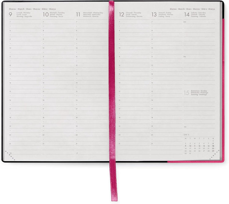 Agenda 12 Mesi Legami Settimanale Medium 2026 Raspberry con Chiusura ad Elastico