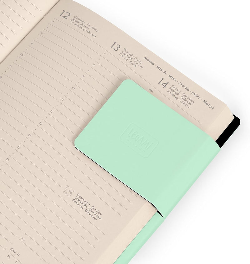 Agenda 12 Mesi Legami Settimanale Medium 2026 Pastel Mint con Chiusura ad Elastico