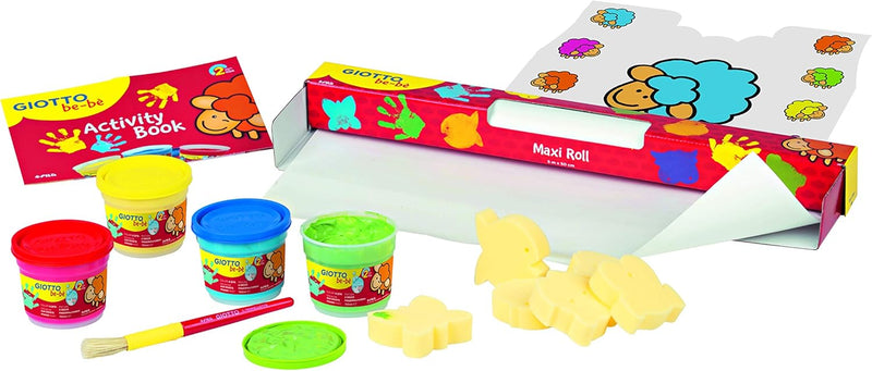 Set Pittura Giotto Be-Bè Maxi Roll con Colori a Dita - 14 pezzi
