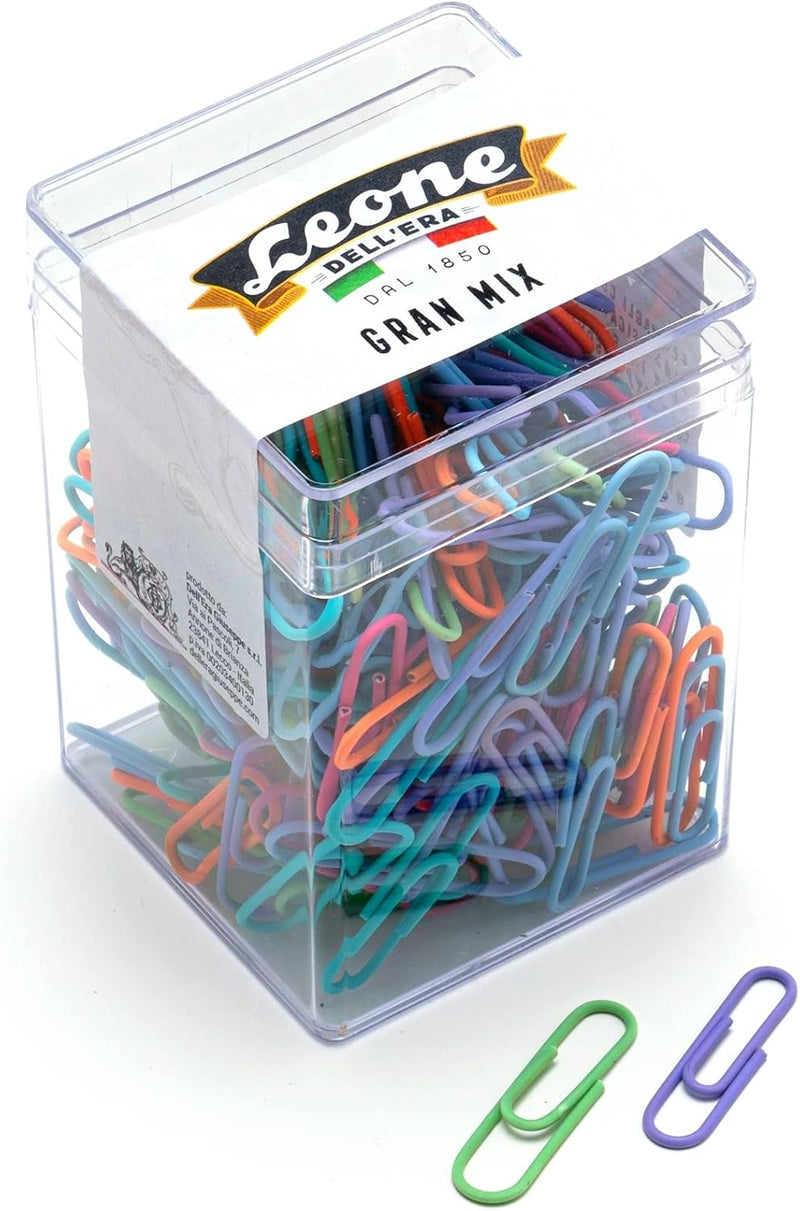 Fermagli Colorati Leone NR 3-4 Gran Mix 125 gr - Rivestiti in PVC