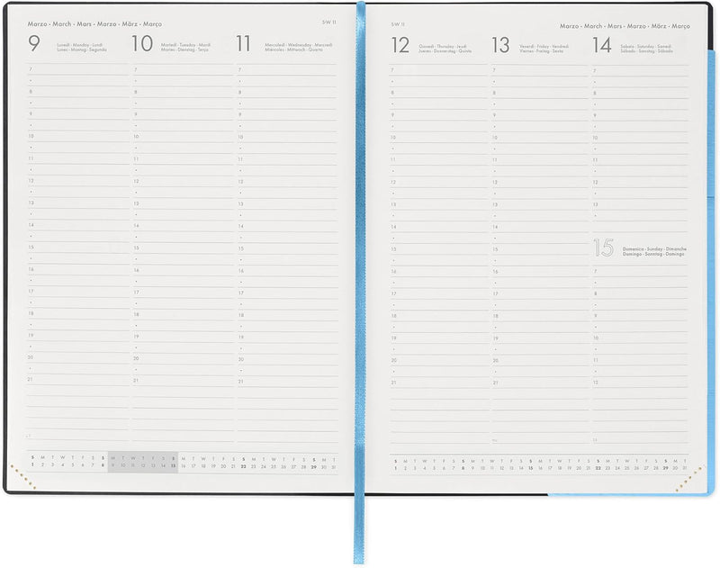 Agenda 12 Mesi Legami Settimanale Maxi 2026 Retro Blue con Chiusura ad Elastico
