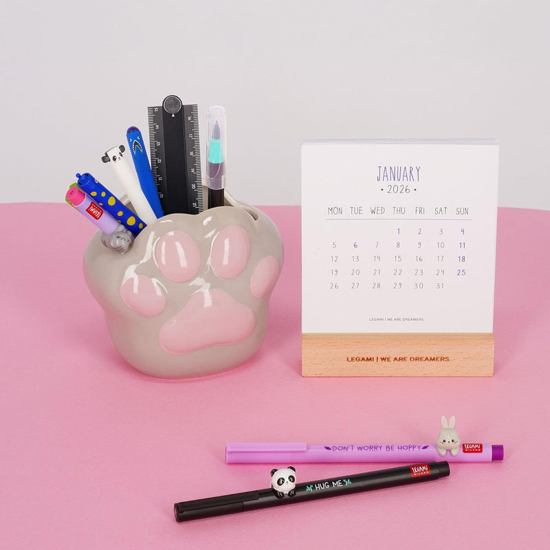 Calendario da Tavolo 12 Mesi Legami con Base in Legno 2026 Aphorisms