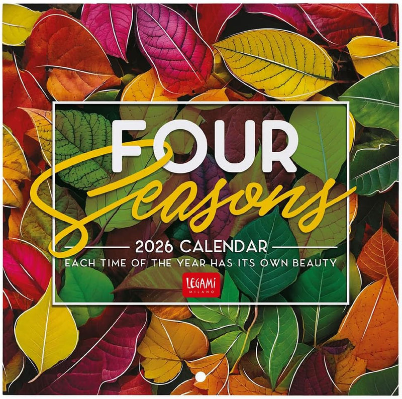 Calendario da Parete 12 Mesi Legami con Planner Annuale 2026 4 Seasons 18 x 18 cm