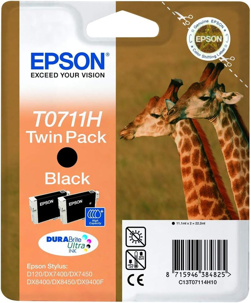 Twinpack Cartuccia Originale Epson T0711H Nero - 2 pezzi