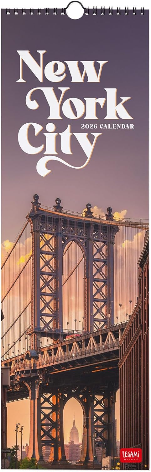 Calendario da Parete 12 Mesi Legami con Planner Annuale 2026 New York 16 x 49 cm