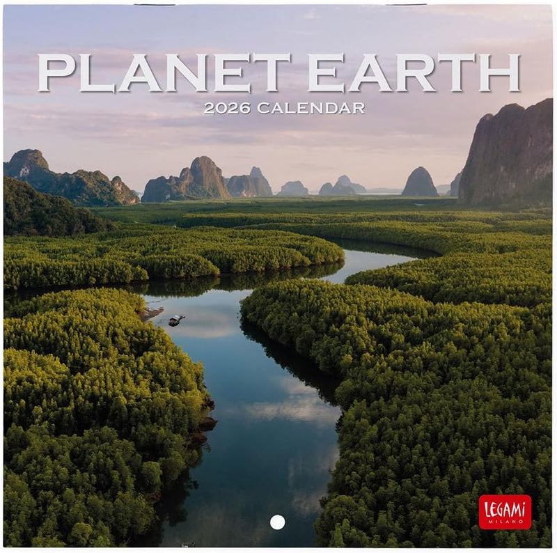 Calendario da Parete 12 Mesi Legami con Planner Annuale 2026 Planet Heart 18 x 18 cm