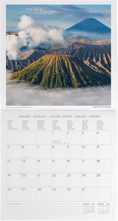 Calendario da Parete 12 Mesi Legami con Planner Annuale 2026 Planet Heart 30 x 29 cm
