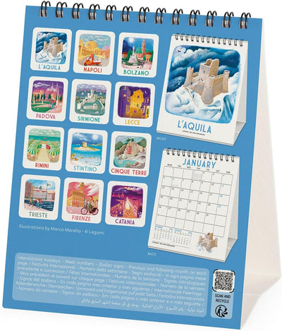 Calendario da Tavolo 12 Mesi Legami con Planner Annuale 2026 Italy 12 x 14,5 cm