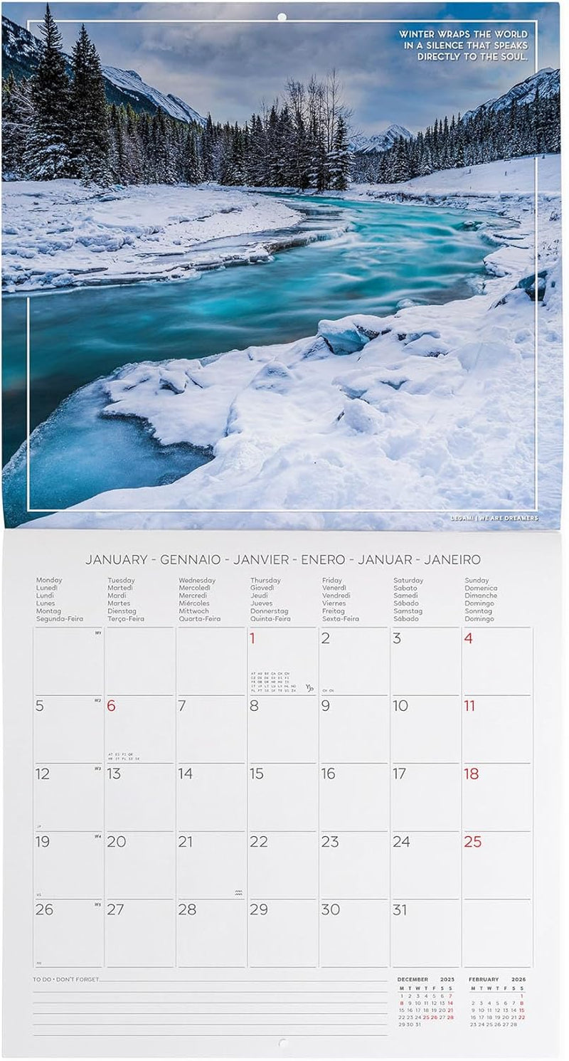 Calendario da Parete 12 Mesi Legami con Planner Annuale 2026 4 Seasons 30 x 29 cm