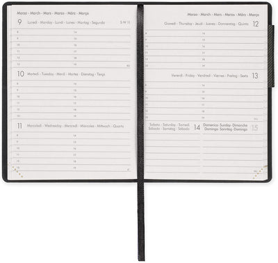 Agenda 12 Mesi Legami Settimanale Mini con Rubrica 2026 Deep Graphite con Chiusura ad Elastico