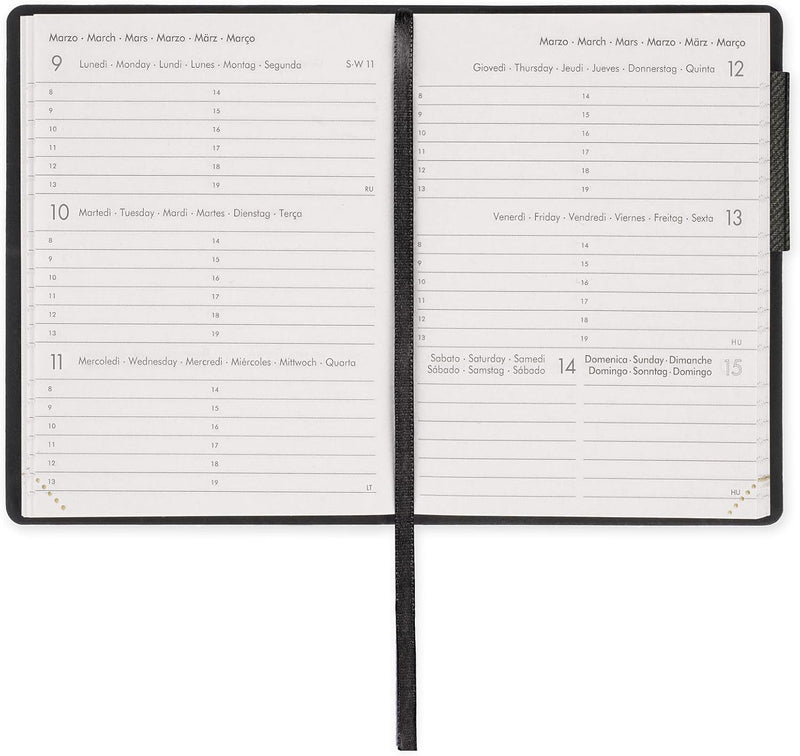 Agenda 12 Mesi Legami Settimanale Mini con Rubrica 2026 Deep Graphite con Chiusura ad Elastico