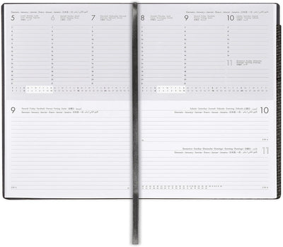 Agenda 12 Mesi Legami Giornaliera e Settimanale Large 2026 Deep Graphite con Chiusura ad Elastico