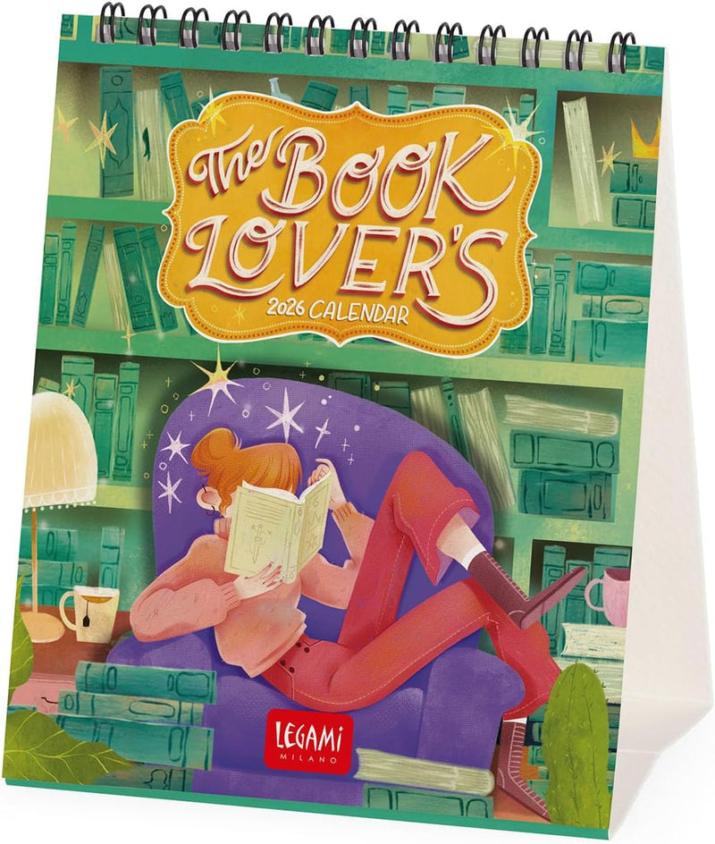 Calendario da Tavolo 12 Mesi Legami con Planner Annuale 2026 Book Lover&