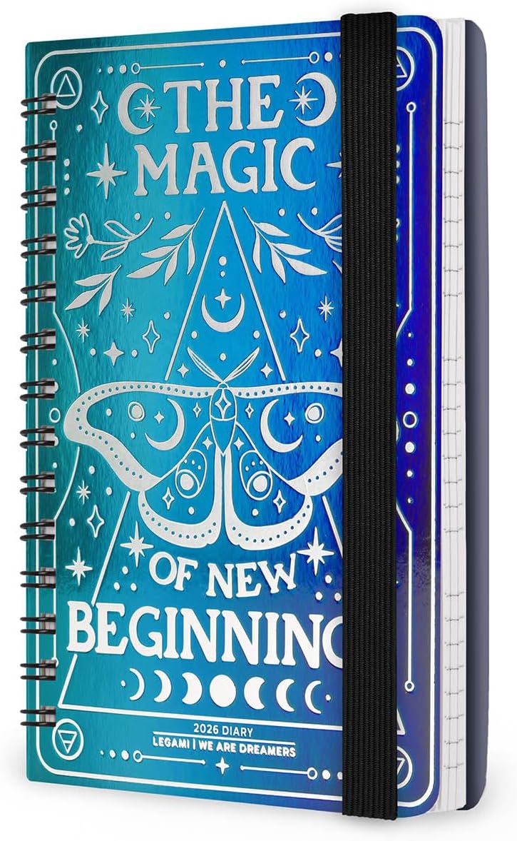 Agenda 12 Mesi Legami Settimanale Small Spiralata 2026 Moth con Chiusura ad Elastico