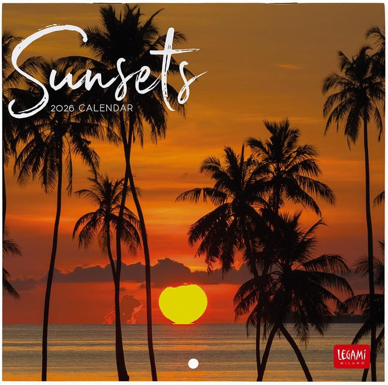 Calendario da Parete 12 Mesi Legami con Planner Annuale 2026 Sunsets 18 x 18 cm
