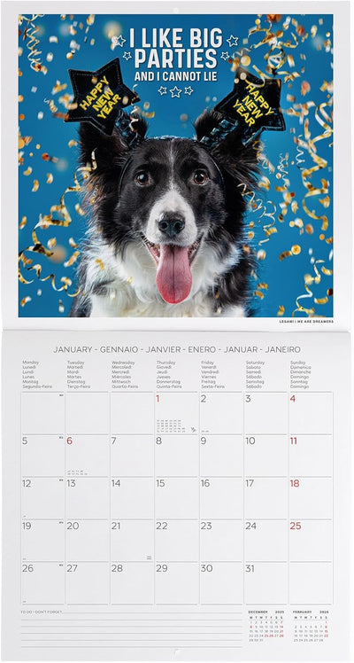 Calendario da Parete 12 Mesi Legami con Planner Annuale 2026 Supawstar 30 x 29 cm
