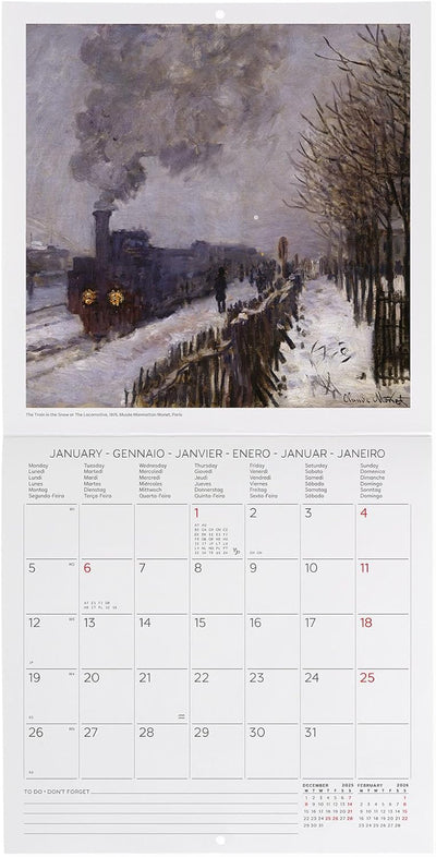 Calendario da Parete 12 Mesi Legami con Planner Annuale 2026 Claude Monet 18 x 18 cm