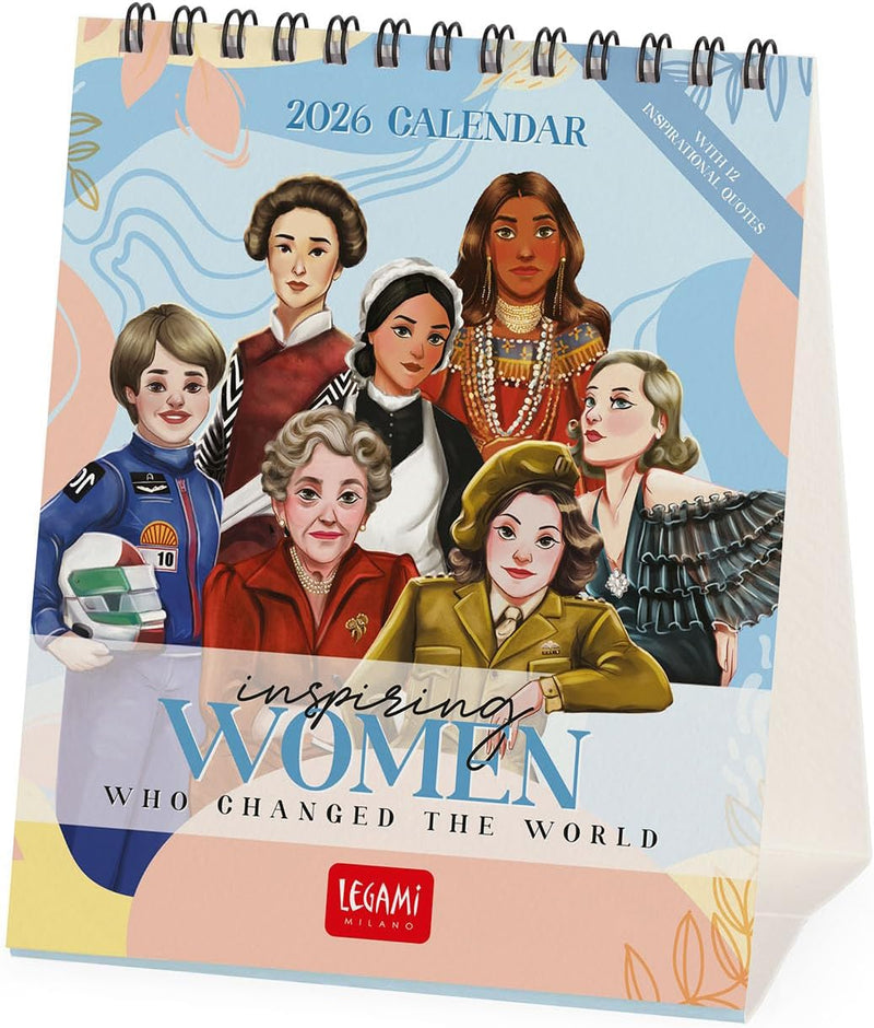 Calendario da Tavolo 12 Mesi Legami con Planner Annuale 2026 Inspiring Women 12 x 14,5 cm