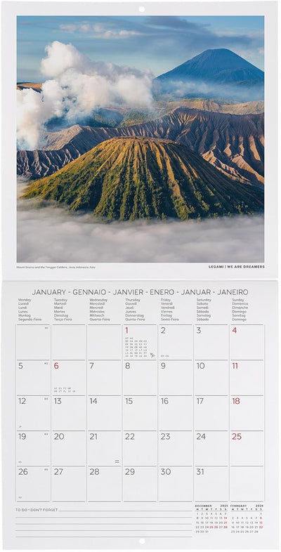 Calendario da Parete 12 Mesi Legami con Planner Annuale 2026 Planet Heart 18 x 18 cm