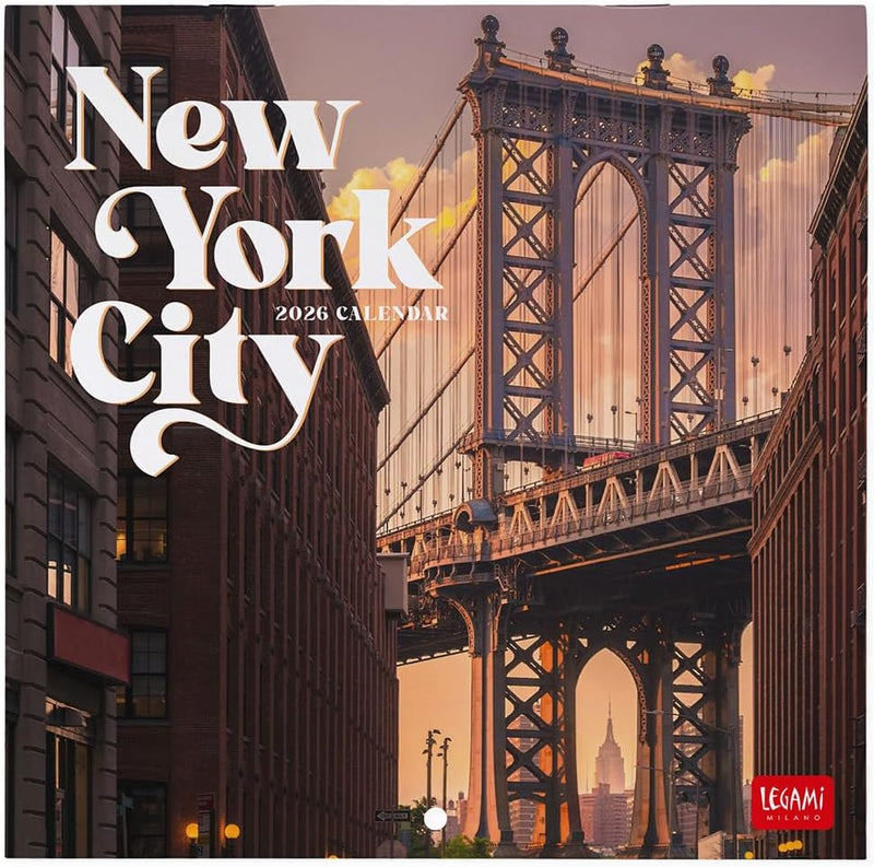 Calendario da Parete 12 Mesi Legami con Planner Annuale 2026 New York 18 x 18 cm