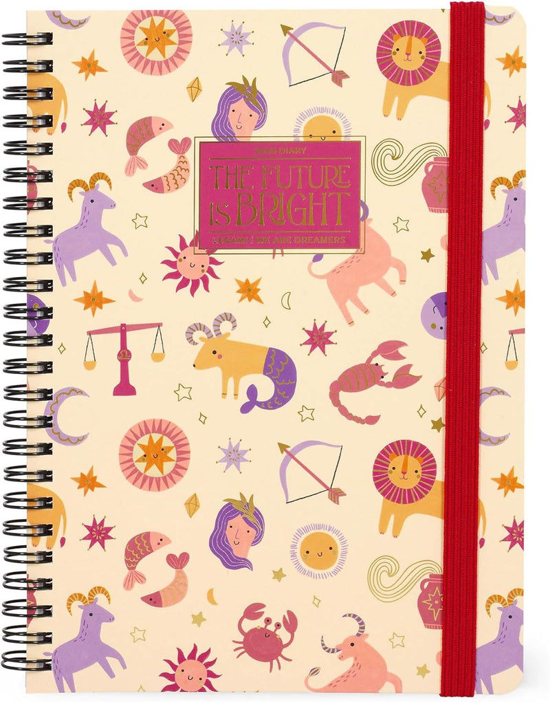 Agenda 12 Mesi Legami Settimanale Spiralata Large 2026 Zodiac con Chiusura ad Elastico