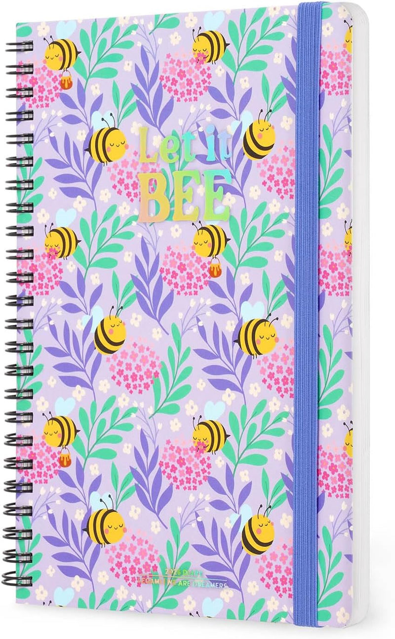 Agenda 12 Mesi Legami Settimanale Spiralata Large 2026 Bee con Chiusura ad Elastico