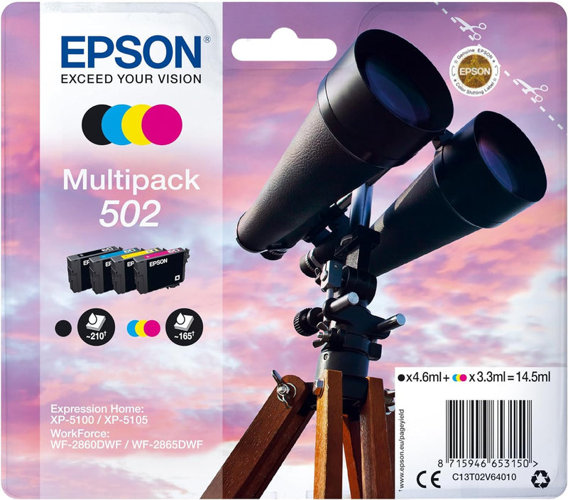 Multipack Cartucce Originali Epson 502 C+M+Y+K