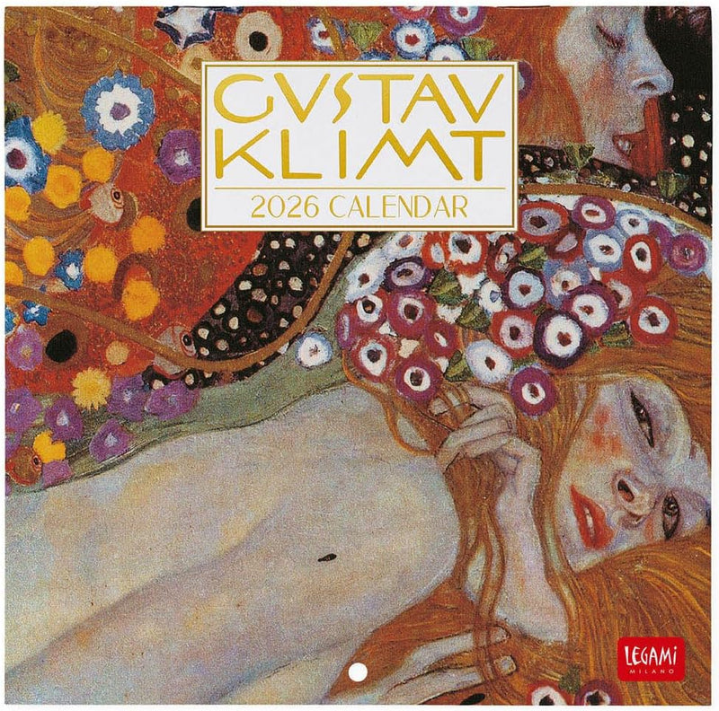 Calendario da Parete 12 Mesi Legami con Planner Annuale 2026 Gustav Klimt 18 x 18 cm