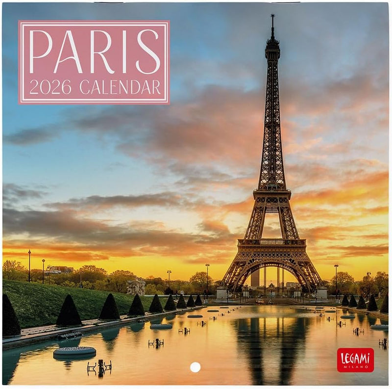 Calendario da Parete 12 Mesi Legami con Planner Annuale 2026 Paris 18 x 18 cm