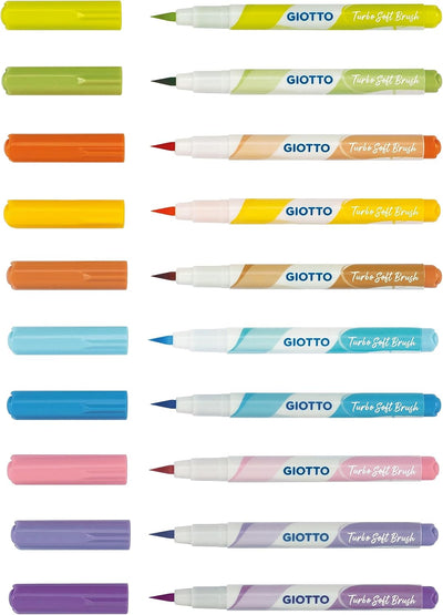 Pennarelli Giotto Turbo Soft Brush Pastel Colours - 10 pezzi