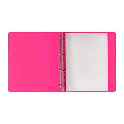 Copertina 4 Anelli Fluo Favorit in PPL 22 x 30 cm / Dorso 30 mm / Rosa