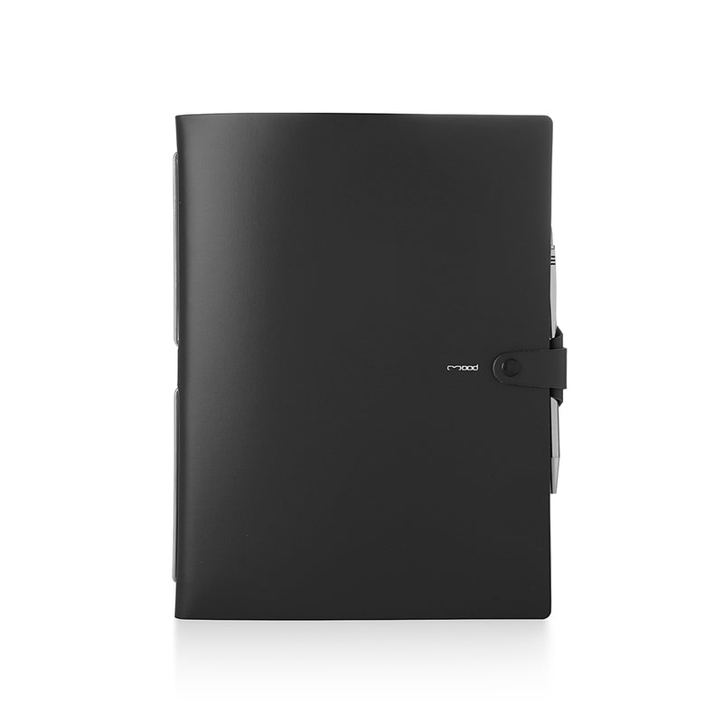 Agenda 12 Mesi Settimanale 2026 Spiralata Intempo Mood in Cuoio Rigenerato Nero 17 x 24 cm