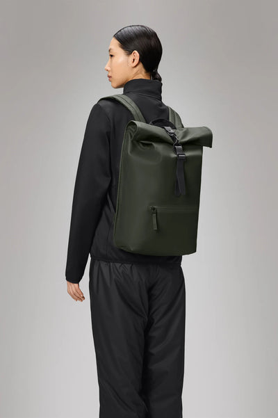 Zaino RAINS Rolltop Rucksack Impermeabile W3 Green