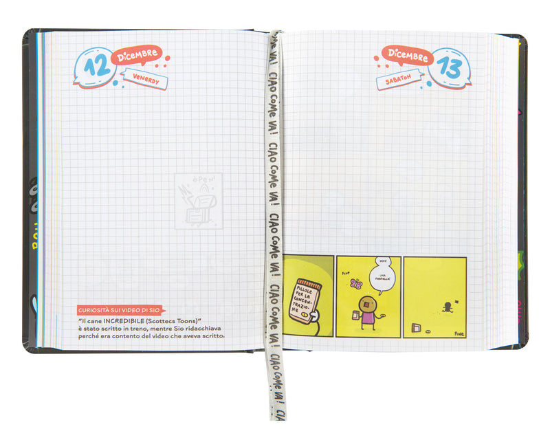 Diario 16 Mesi 25/26 Medium Scomix Black
