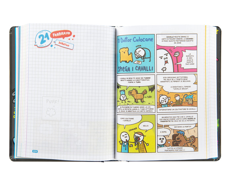 Diario 16 Mesi 25/26 Medium Scomix Black
