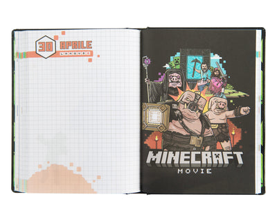 Diario 12 Mesi 25/26 Standard Non Datato Pixel Nero Minecraft Movie