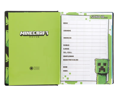 Diario 12 Mesi 25/26 Standard Non Datato Pixel Nero Minecraft Movie