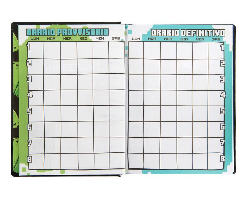 Diario 12 Mesi 25/26 Standard Non Datato Pixel Nero Minecraft Movie