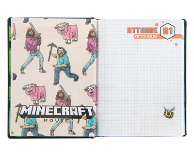 Diario 12 Mesi 25/26 Standard Non Datato Pixel Nero Minecraft Movie